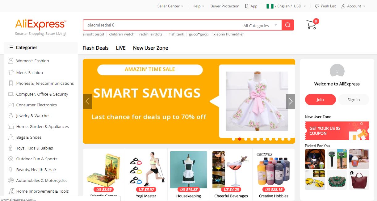 Best cheap online shopping sites - AliExpress